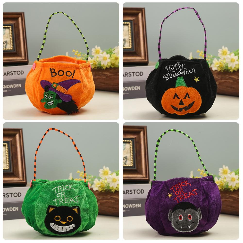 Halloween Pumpkin Candy Bag Gift Storage Bag Trick or Treat Pumpkin Ghost Bags Skeleton Bat Halloween Supplies