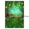 2D Magical Forest Tapestry, Enchanted Mushroom Butterfly Wall Decor for Birthday Party
