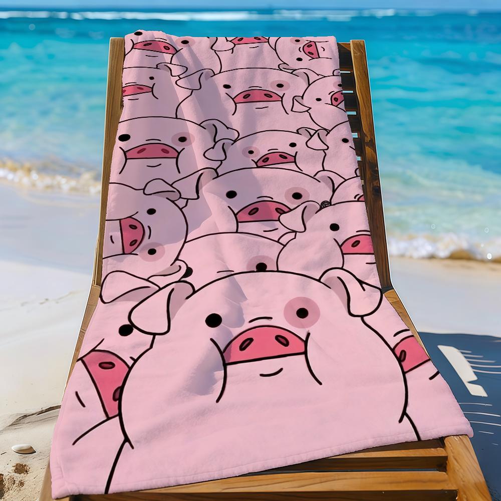 Süßes Schwein watschelt Handtuch Für Schwimmen Yoga Fitnessstudio Schnelltrocknend Weich und hautfreundlich Strandtücher Ganzjahres