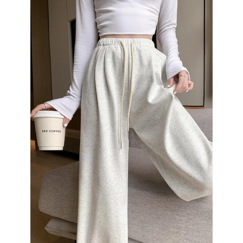 

Весенне-осенние новинки, широкие брюки в ленивом стиле, с высокой посадкой, повседневные спортивные штаны, прямые брюки до пола XL