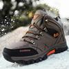 Men Boots Fashion Casual High-Top Boots Winter Plush Warm Cotton Shoes Waterproof Snow Boots Outdoor Non Slip Hiking Shoes Botas