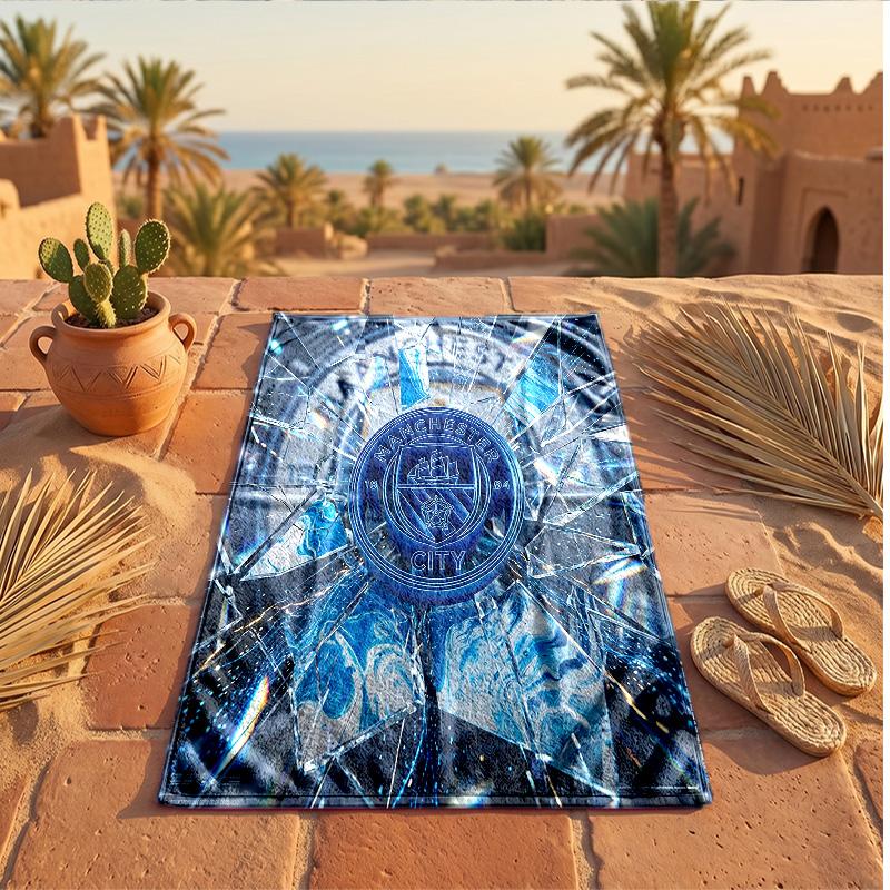 Asciugamano da Spiaggia in Microfibra con Stampa Manchester City Asciugatura Rapida Assorbente Grande Asciugamano per Spiaggia Nuoto Viaggio