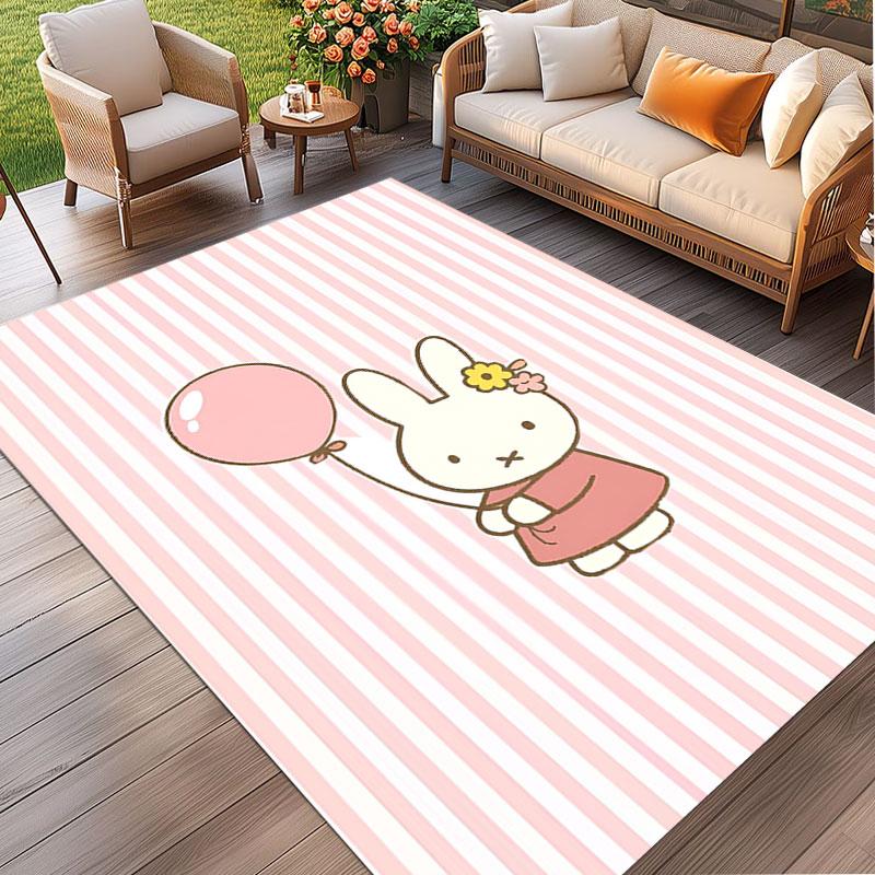 Miffy Print Rug, Washable Floor Carpet, For Entryway Dorm Laundry Room Office Study, Home Decor Birthday Christmas Gift