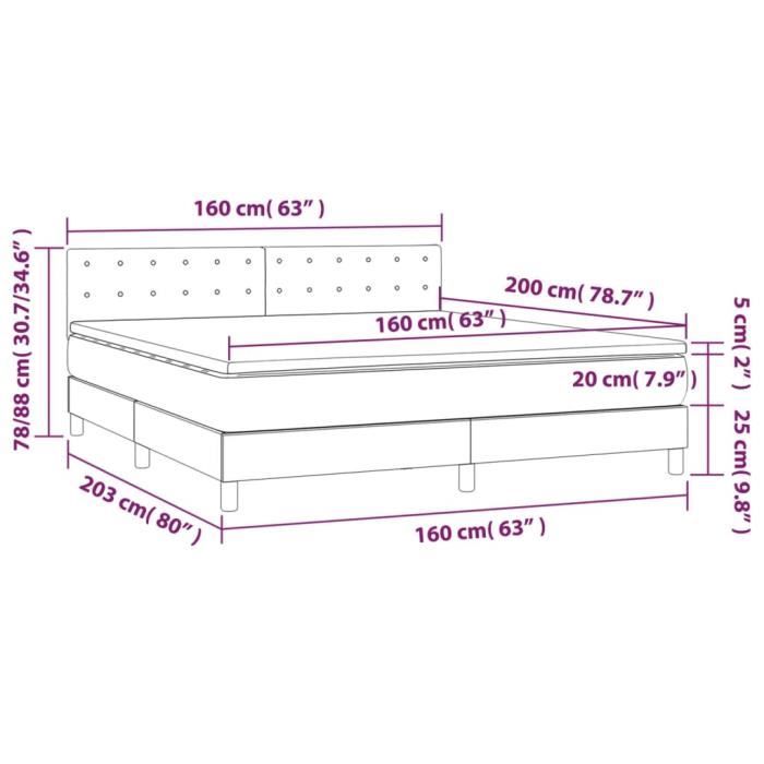 3140950 vidaXL Divan Bed with Mattress Cream 160x200 Cm Fabric