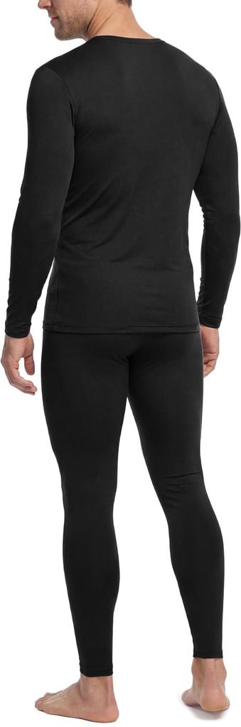 Thermal Underwear Set and Closed Fleece Heat Winter Base Thermal Warm Cold Weather Plus Sizes [Tesla] Men's (Top Bottom), Front, Lined,