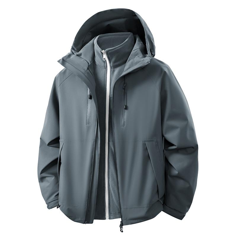 Outdoor Hiking Suit Couple's Three-in-one Jacket Men's Mountain Jacket Waterproof and Windproof Men's and Women's Tide Casual Jacket