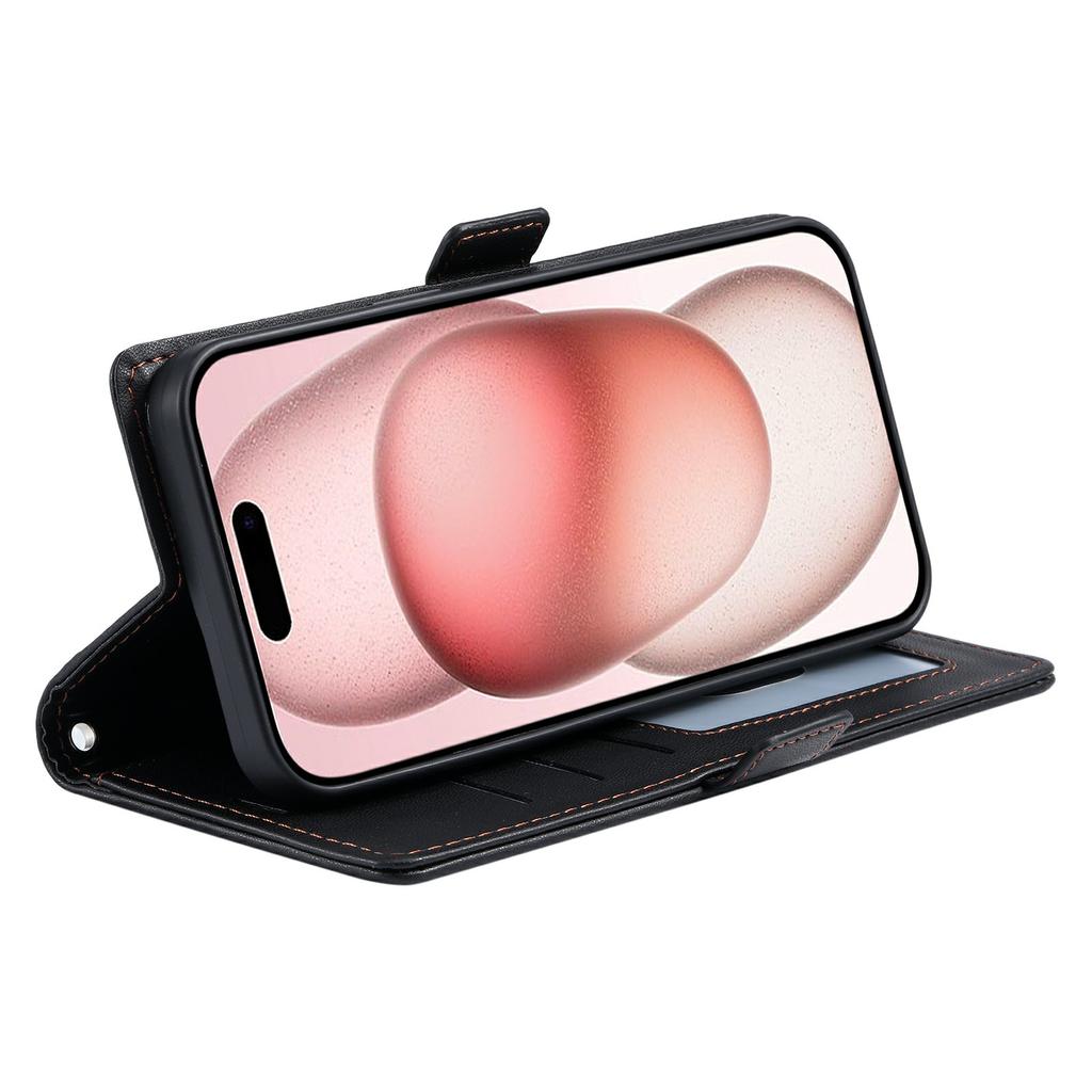 For iPhone 14 Pro Max Leather Case Rhombus Texture Wallet Stand Phone Cover with Wrist Strap