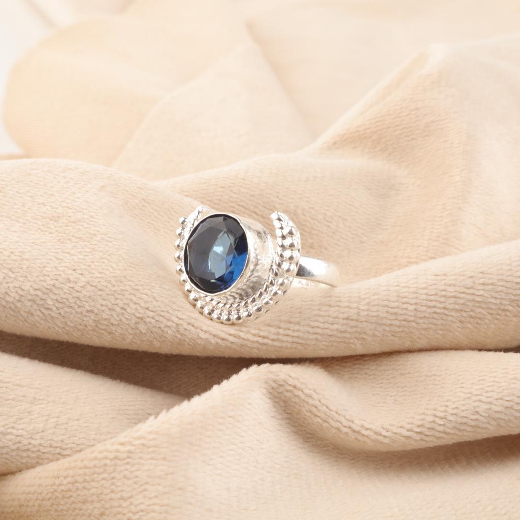 London Blue Topaz Gemstone 925 Sterling Silver Handmade Jewelry Ring For Love RR-48-13