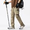 JAYSCE Unisex Cotton Convertible Cargo Pants Multi-Pocket Outdoor Hiking Trousers Detachable Shorts Elastic Waist