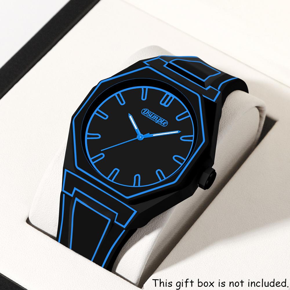 Trendlijn Horloge Stripfiguur Student Twee Dimensionaal Kwarts Horloge Kunst Design Persoonlijkheid Horloge Trend Horloge