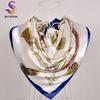 [BYSIFA] Women Scarf New Black Beige Silk Square Scarf Shawl Ladies Dot Prin Winter Scarves Bandana Spring Fall Head Scarfs Blue