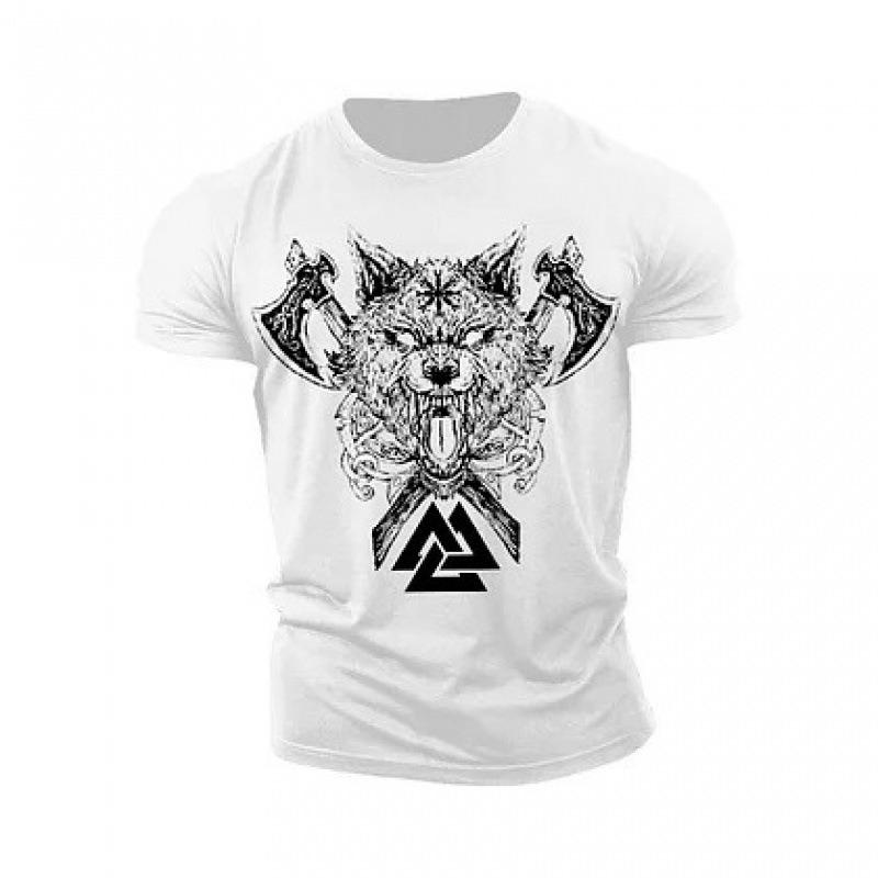 Men's Casual Skull Graphic Print Short Sleeve T-Shirt Crew Neck Streetwear Camiseta Masculina Summer Fashion Daily Tops Tees