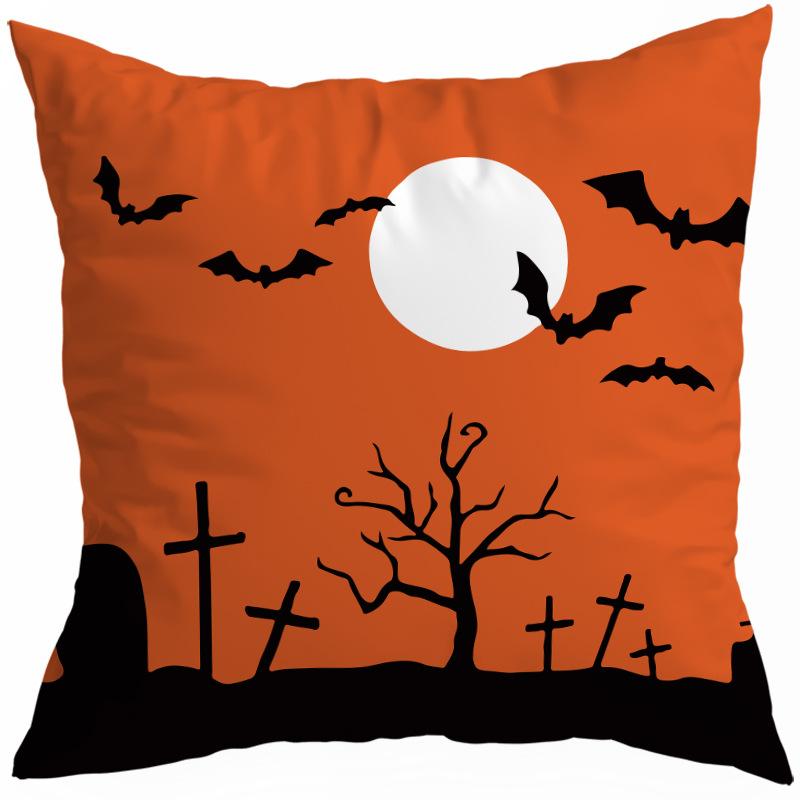 Halloween Horror Pumpkin Witch Moon Decorative Pattern Pillow Cover Bedroom, Living Room, Sofa, Cinema, Car Throw Pillow Cover