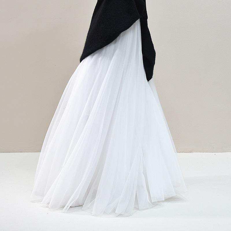 A-line Women's Summer Mesh Gauze Skirt - Fairy Style, Wide Hem, Mid-Length, Slimming Temperament