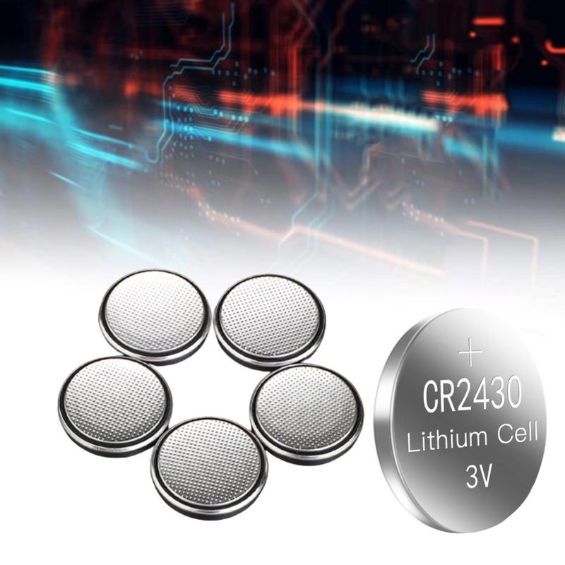5Pieces 3V CR2430 Lithium Button Battery Coin Cell Button Watch Batteries For Toy Clock Remote Control Calculators