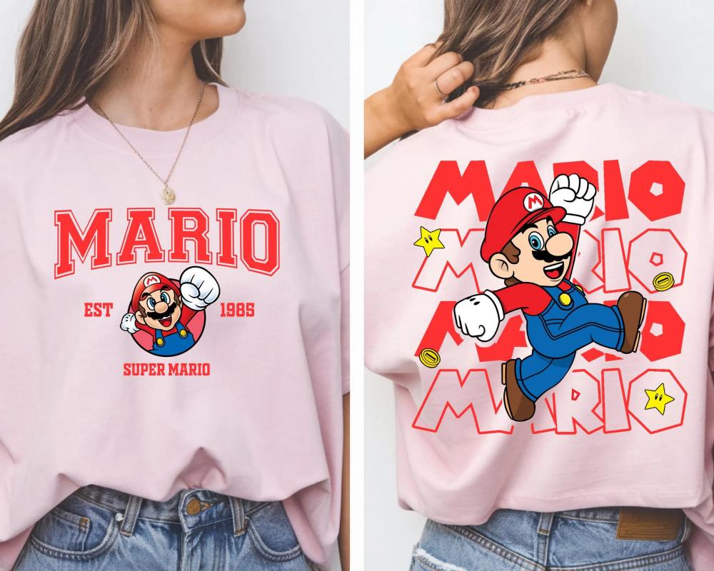 Super Mario Series T-shirt Men and Women New Summer Cotton Y2K Clothing Fashion Casual Oversized Short Sleeve Tops Streetwear