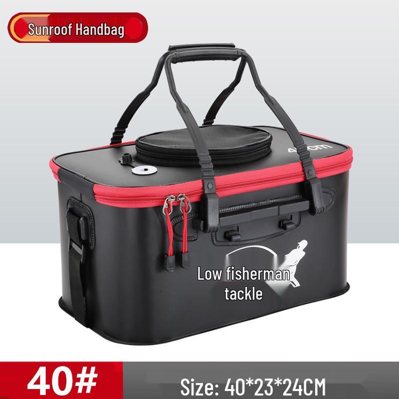 Folding Fish Guard Bucket: One-Piece Fishing Gear Set with Live Fish Storage