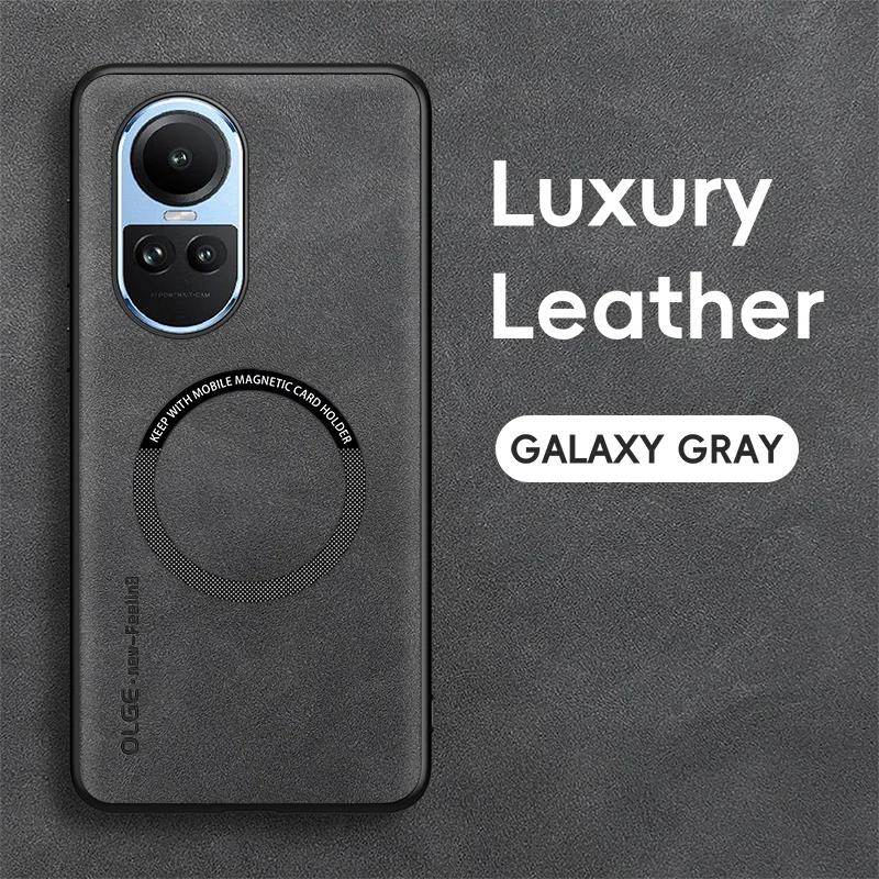 

Магнитный ретро кожаный мягкий чехол для телефона OPPO Reno10 Pro Reno 10 Pro 5G, чехол с поддержкой беспроводной зарядки For Reno10