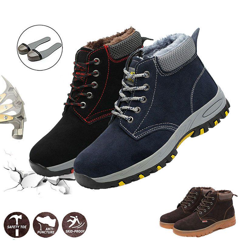 MEN WOMEN SAFETY WORK BOOTS WINTER FUR LINED STEEL TOE CAP SHOES HIKING TRAINERS MEN WOMEN SAFETY WORK BOOTS WINTER FUR LINED STEEL TOE CAP SHOES HIKING TRAINERS