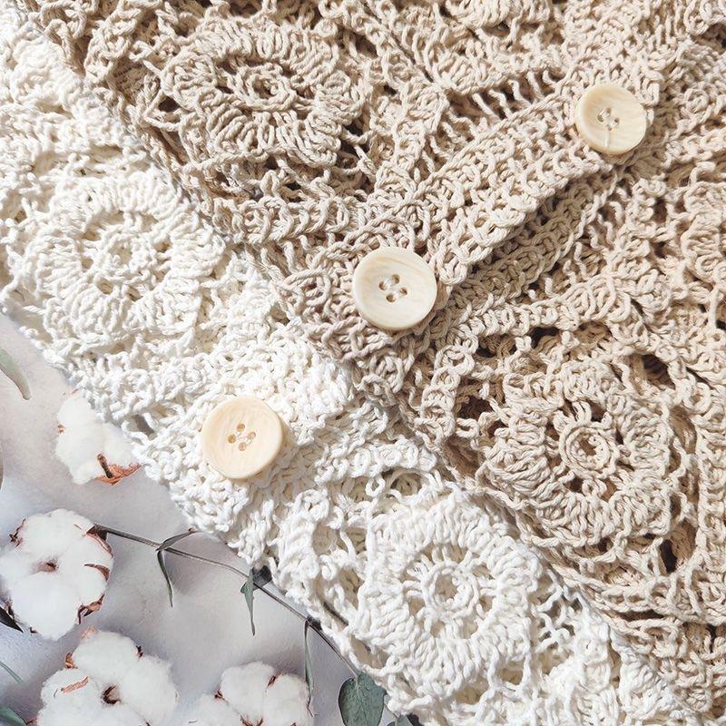 Lace Small Shawl Cardigan Female Spring Summer O Neck Long Sleeve Solid Casual Versatile Hollow Cardigan Female