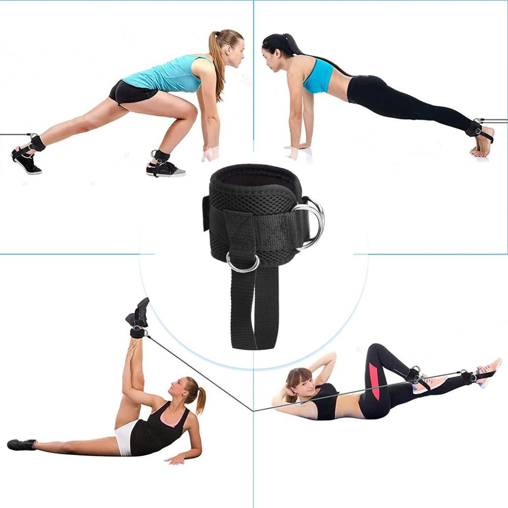 1 pereche curea de gleznă pentru atașamentele aparatului de cablu, manșetă reglabilă pentru gleznă cu inel D 4 pentru sală de sport interioară
