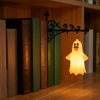 Warm White Light Halloween Ghost Bookshelf Lamp Vintage Style Bookend Night Light  Library Setting