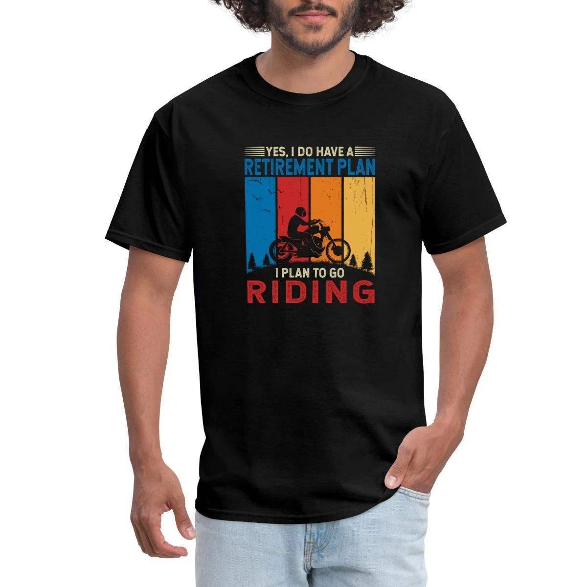 Retirement Plan Riding With Motorcycle Silhouette Retro Men s T-Shirt L