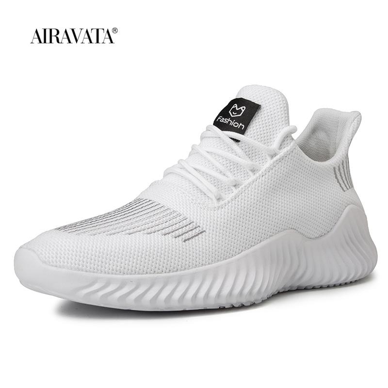 Сетчатые мужские туфли дышащие белые мужские кроссовки модные на шнуровке легкие черные прогулочные мужские теннисные туфли Zapatillas Hombre 39 белый 1709₽