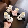 Unisex Plush Pre-walking Winter Shoes for Babies 0-12 Months