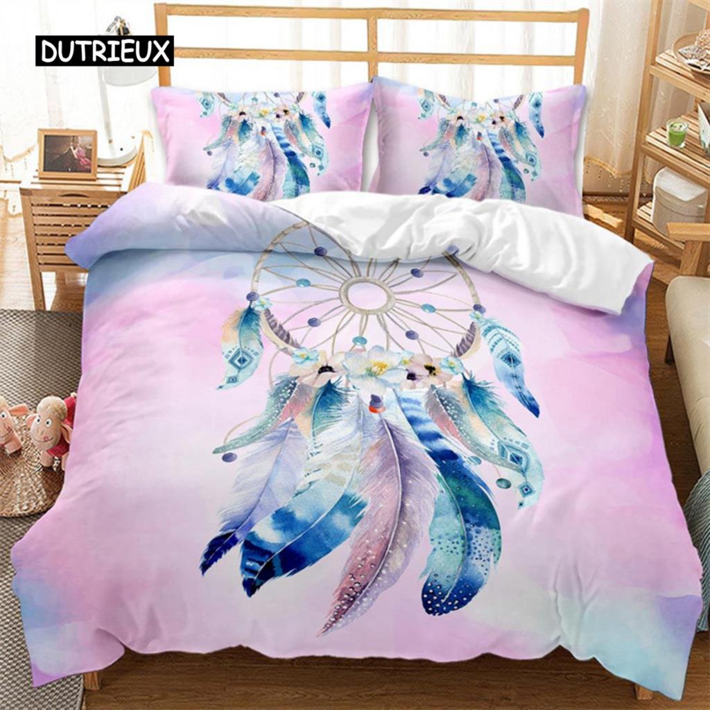 Dreamcatcher Duvet Cover Bohemia Mandala Floral Feather Bedding Set King Single For Kids Adult Microfiber Starry Sky Quilt Cover
