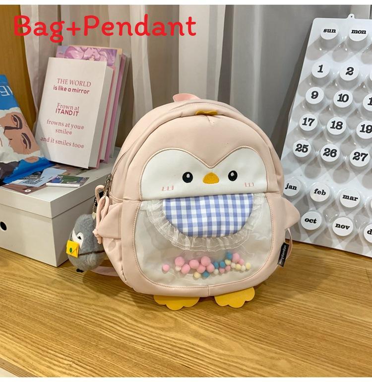 

Min Cartoon Girl Backpack With Breathable Nylon For Daily Use And Laptop Storage Pink Small