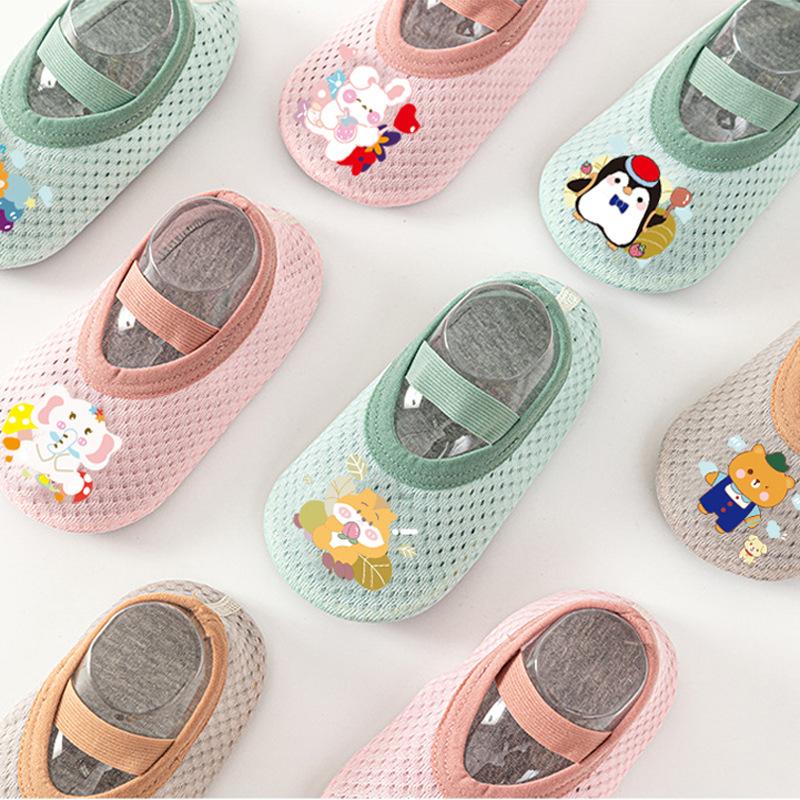 Summer men's and women's baby floor socks, children's mesh breathable cartoon baby shoes and socks, cool toddler indoor shoes