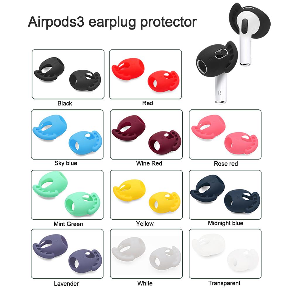 1 Pair Earphone Ear Caps Anti Slip Bluetooth-compatible Headphones Eartips Ear Caps for AirPods 3 Accessories