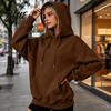 Soft Polyester Pullover Women Oversized Hoodie Cotton Blend Long Sleeve Sweatshirt Adjustable Drawstring Hoodie for Daily Wear And Front Pocket