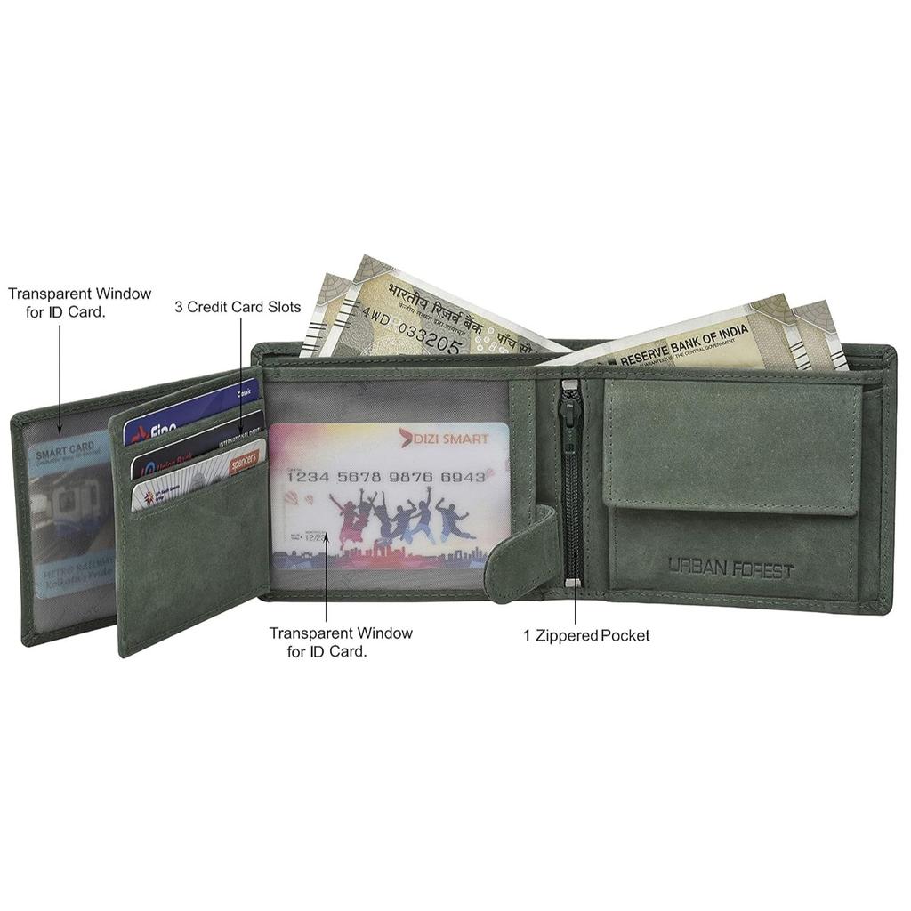Leo Vintage Green Leather Wallet for Men