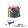 100pcs Push Pins, Thumb Tacks For Bulletin Board, Stick Pins Thumb Tacks For Cork Board Wall Hangings Office Tacks Color Pins