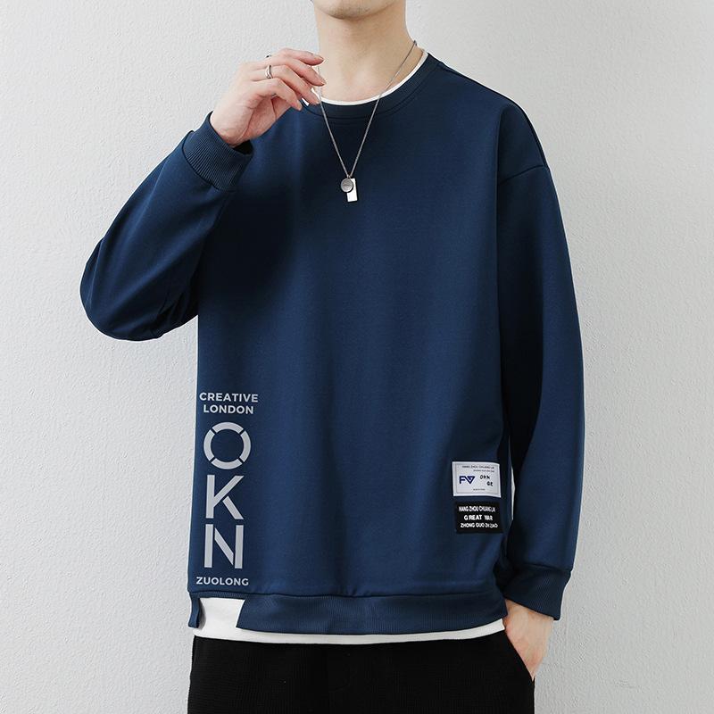 

Новая весенне-осенняя футболка с длинным рукавом для мужчин, корейский выпуск, повседневный свитер для подростков XXXXL