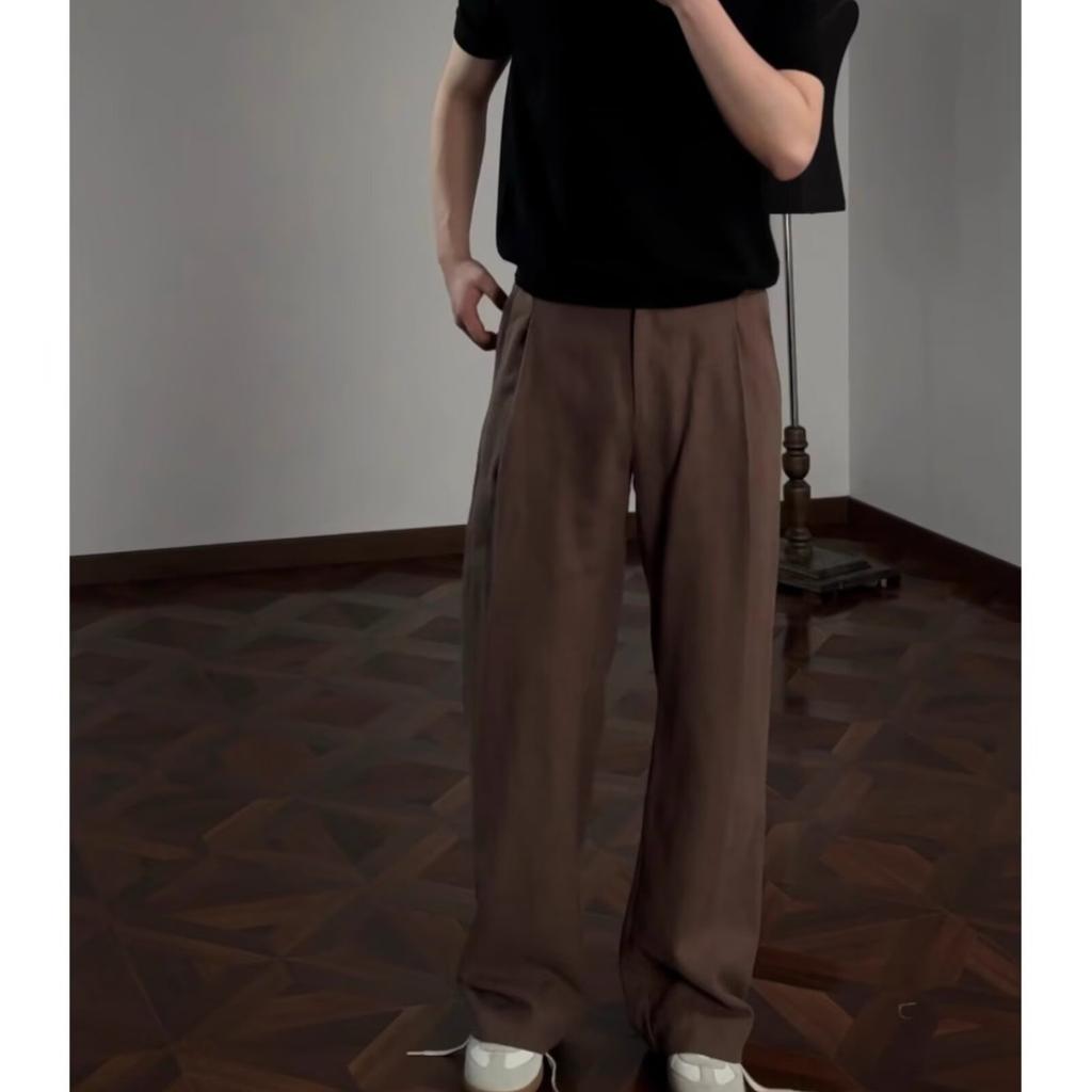 Old Money Style High Waist Loose Wide Leg Straight Casual Suit Trousers For Men And Women