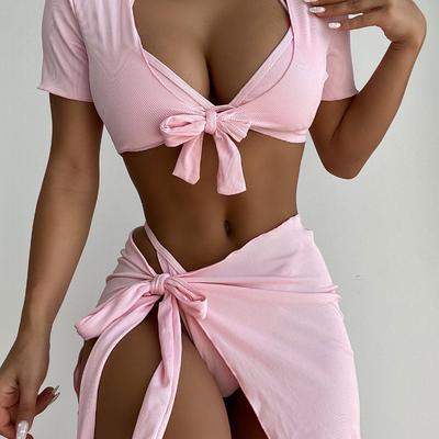 3 sztuki zestaw bikini kobiety strój kąpielowy damskie stroje kąpielowe Salong Bikini strój kąpielowy kostiumy kąpielowe Biquini strój kąpielowy