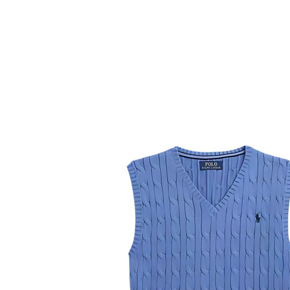 Polo Ralph Lauren Solid Color Logo Embroidered V-Neck Pullover Sweater Kids sweater Blue 323702300-028