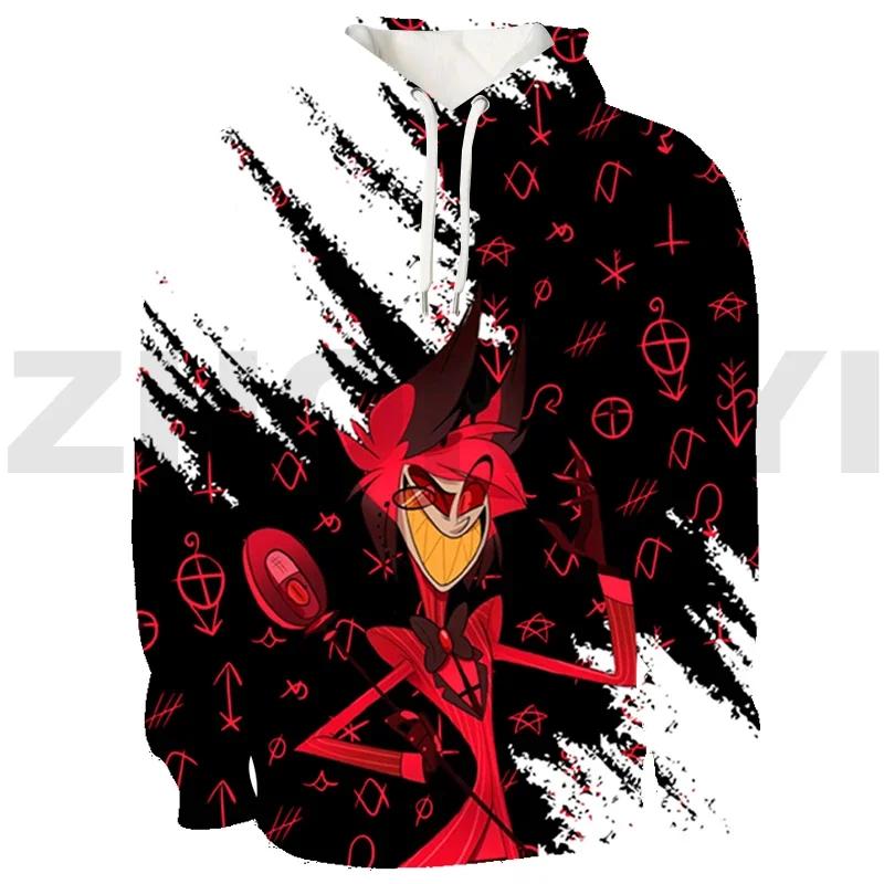Harajuku Hazbin Streetwear 3D Print Hotel Men Clothing Hip-Hop High Street Sweatshirts Female Anime Hoodie Cosplay Costume Hoody