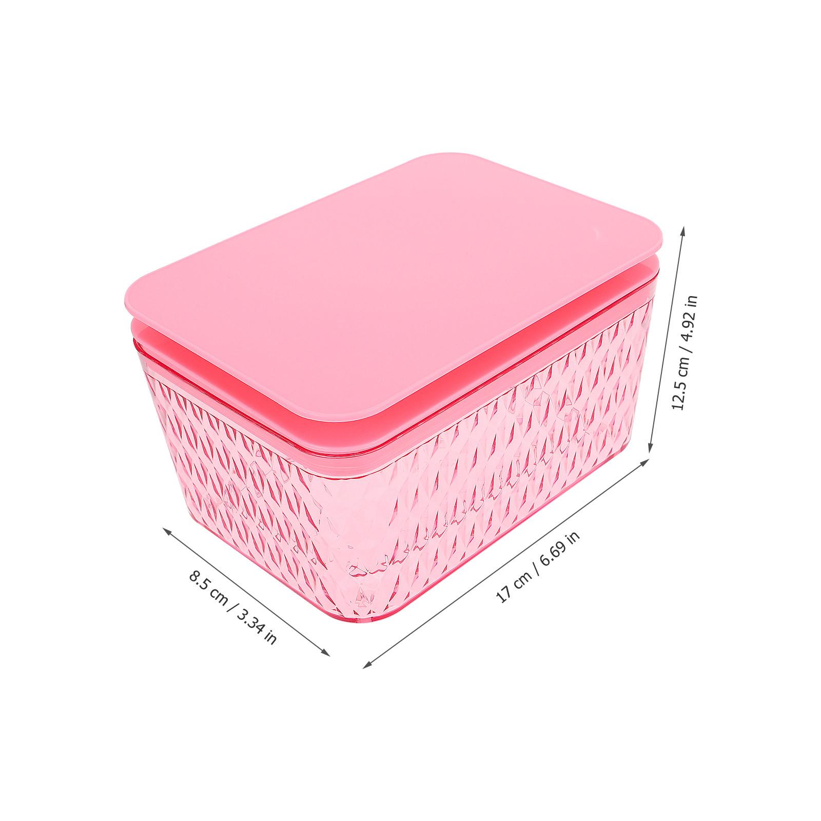 

1Pcs Wet Paper Napkin Box Impact Resistant Desktop Storage Organizer Rotating Buckle Cover Non-Slip Feet for Car Bathroom розовый