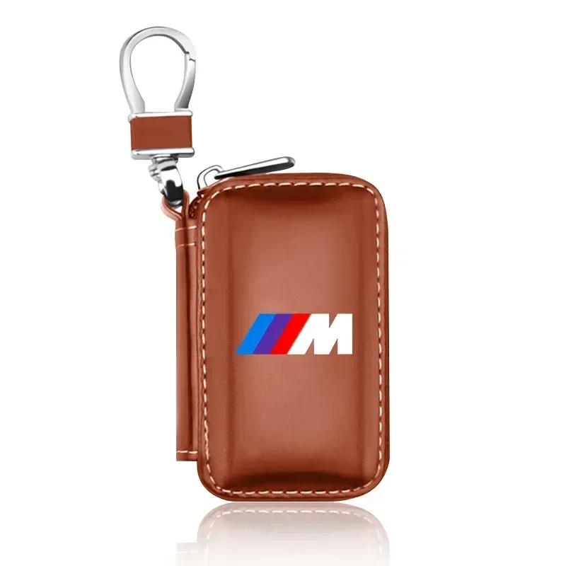 

2025 Hot Car Keychain Covers Men Key Holder Genuine Leather Car Key Wallets Bag For BMW M Performance M1 M2 M3 M5 M6 F20 F13 F30