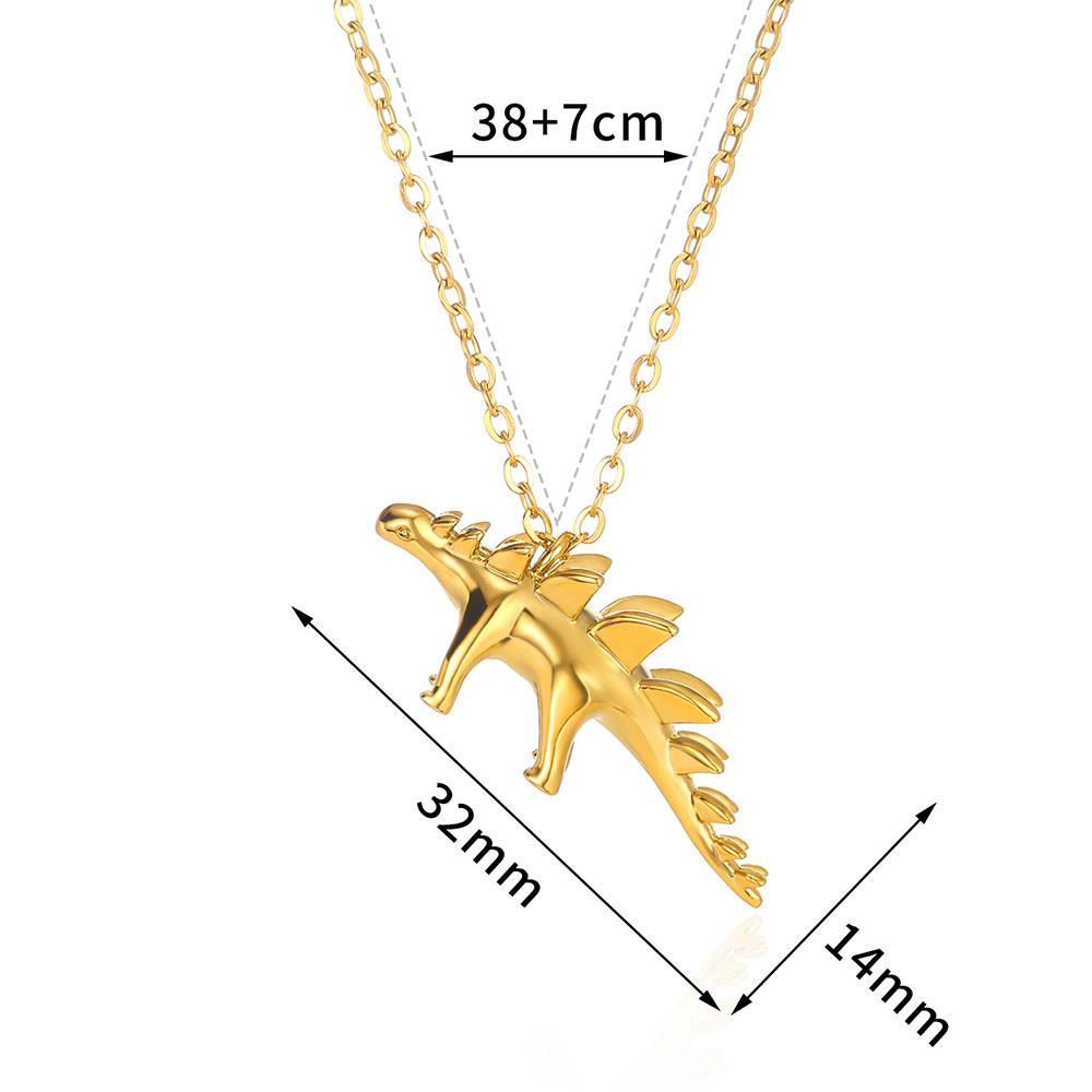 

Dinosaur Pendant Necklace For Women men New Fashion Creative Cute Choker Clavicle Chain Personalized Gold color Jewelry Gifts