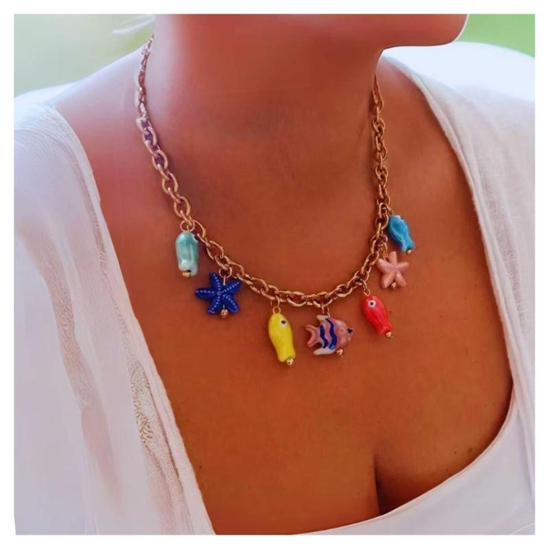 Elegant Aquatics Jewelry Designs Offering Comfortable Wear Fish Charm Necklace for Special Occasions