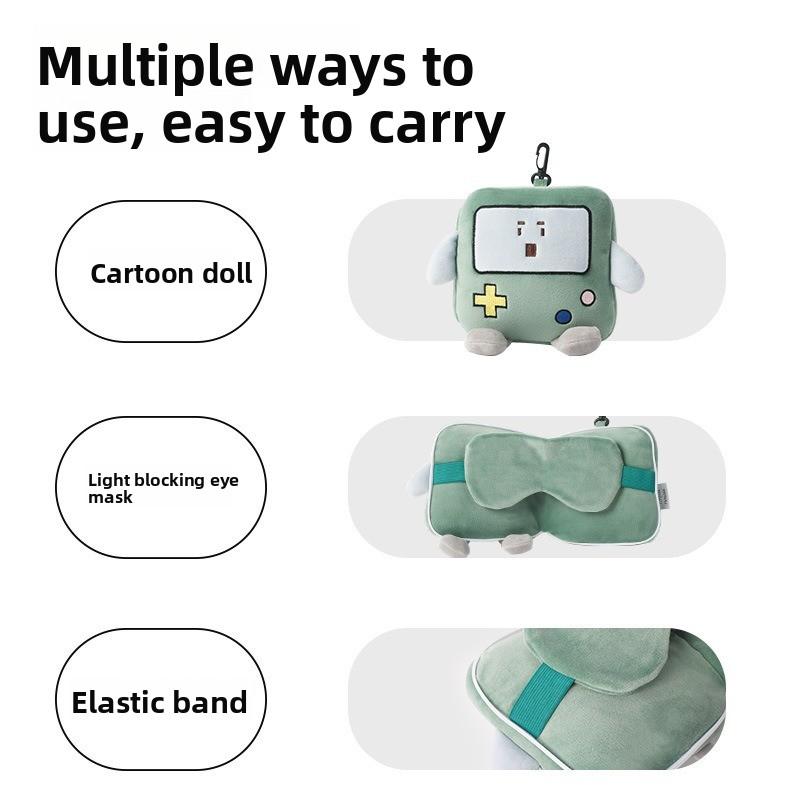Cartoon Eye Mask Bag Light Blocking Storage Eye Mask Travel Portable Hanging Luggage Neck Pillow Multifunctional