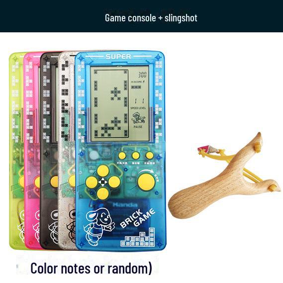 "2023 Nostalgic Tetris Game Console, 4.1-Inch Screen, Transparent Frosted Shell, Handheld"