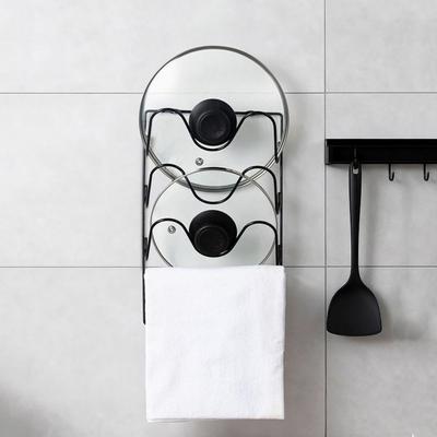 Multi-Layer Pot Lid Storage Rack Iron Wall Hanging Cutting Board Storage Shelf Space Saving Rustproof Pan Cover Storage Holder