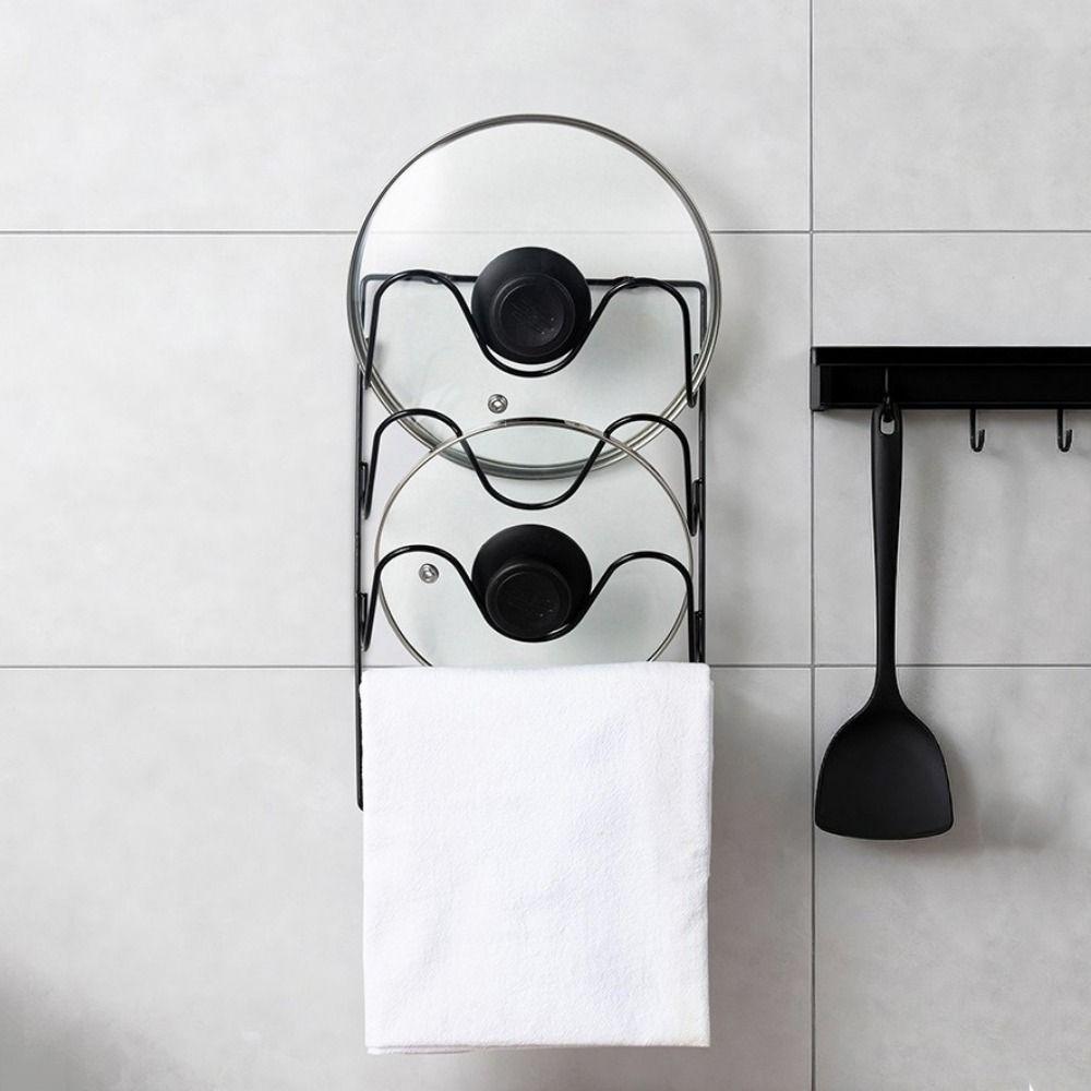 Wall Hanging Pot Lid Storage Rack Multi-Layer Cutting Board Holder  Cabinet