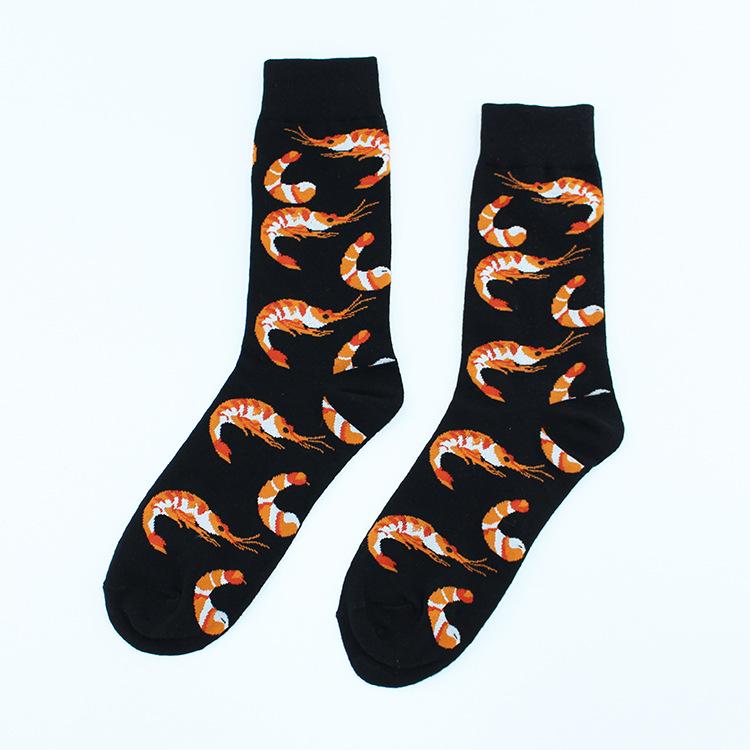 Chaussettes Femmes Drôles Mignonnes Dessin Animé Fruits Avocat Œuf Peinture à l'Huile Van Gogh Rayures Heureux Japonais Harajuku Chaussettes de Skateboard